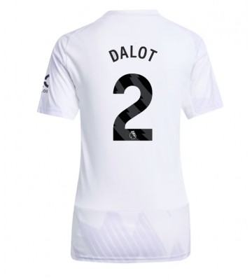 Manchester United Diogo Dalot #2 Udebanetrøje Dame 2025-26 Kortærmet
